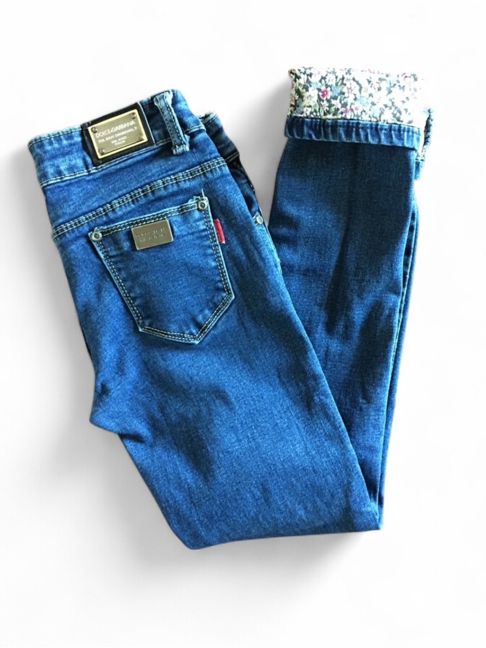 Dolce & Gabbana Skinny Jeans, Girls, Floral Cuff